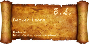 Becker Leona névjegykártya